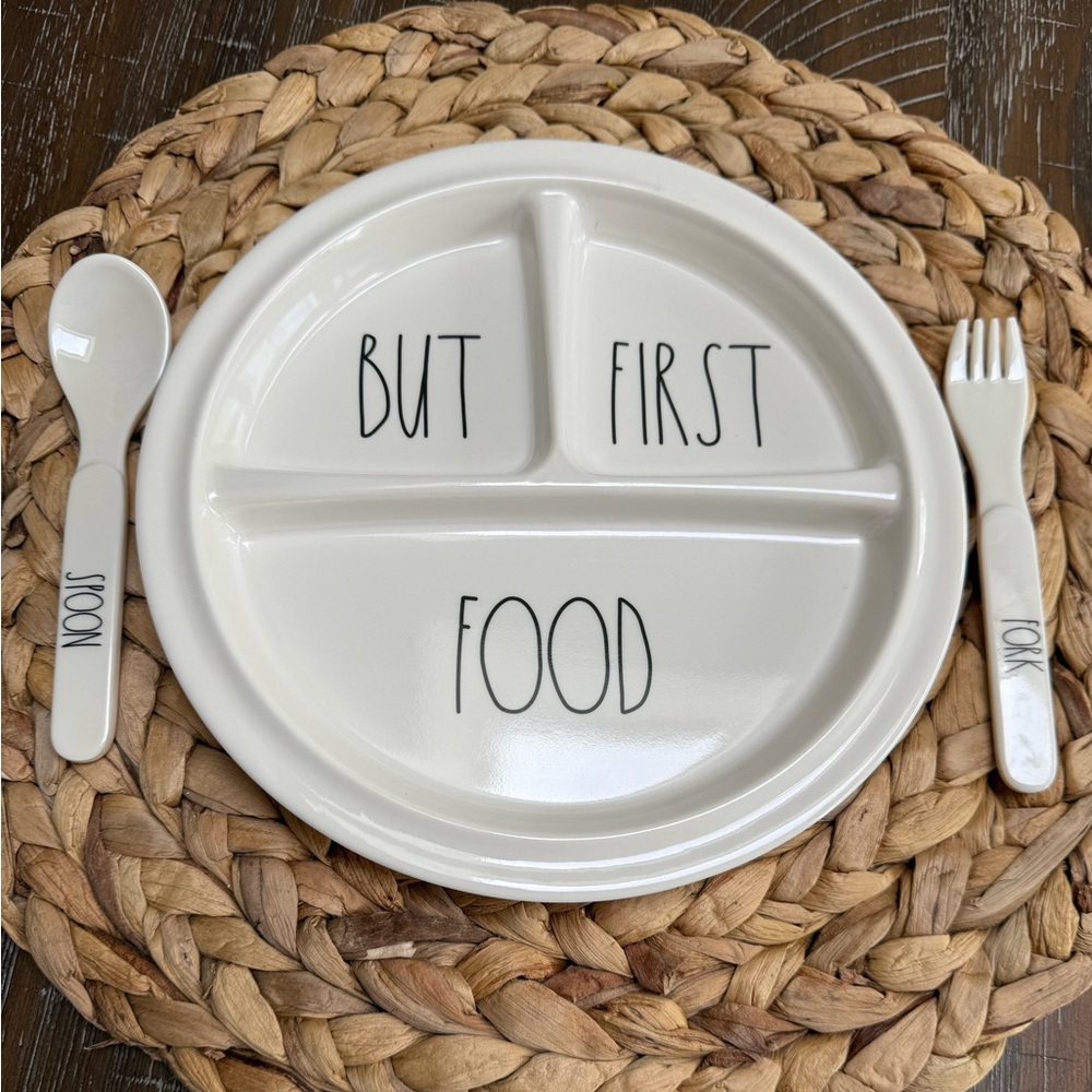 NWOT Rae Dunn White Melamine Divided Plate Set